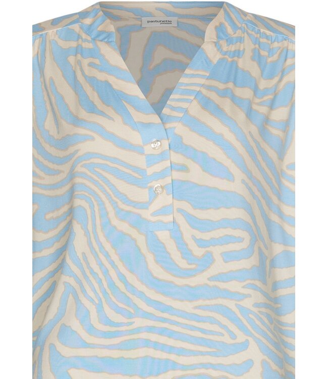 Ecovero viscose dames pyjama korte mouw met knopen Blue Animal