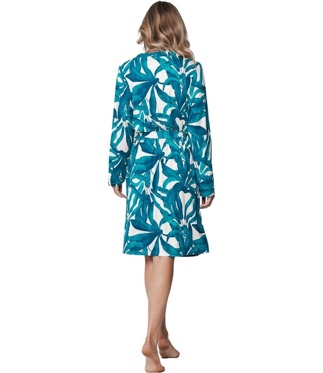 ladies luxury viscose-elastane wrap-over kimono sky blue dreams