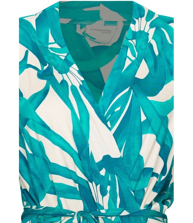 luxe viscose-elastaan dames overslag kimono Sky Blue Dreams