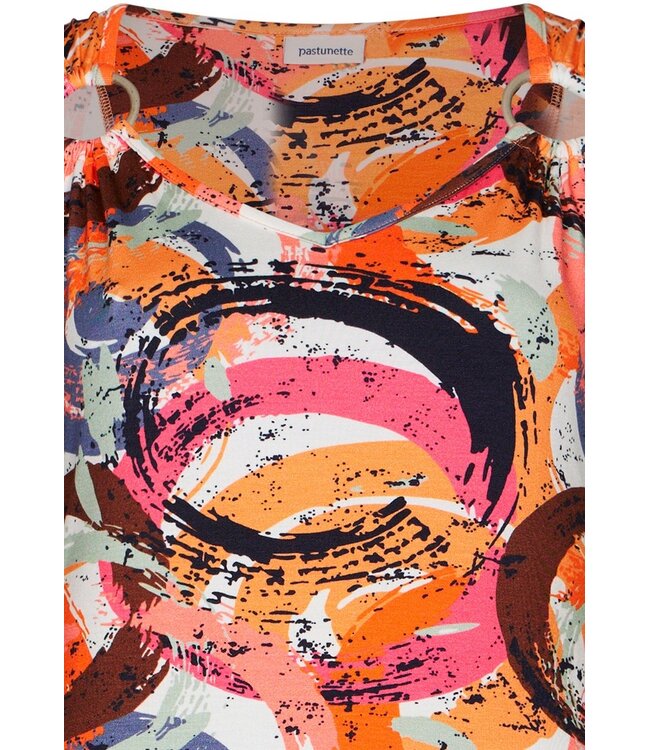 Mouwloze strandjurk met V-hals en detail Arty Beach