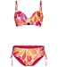 Pastunette Beach floral underwired summery bikini with adjustable straps coral beach