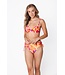 floral underwired summery bikini with adjustable straps coral beach