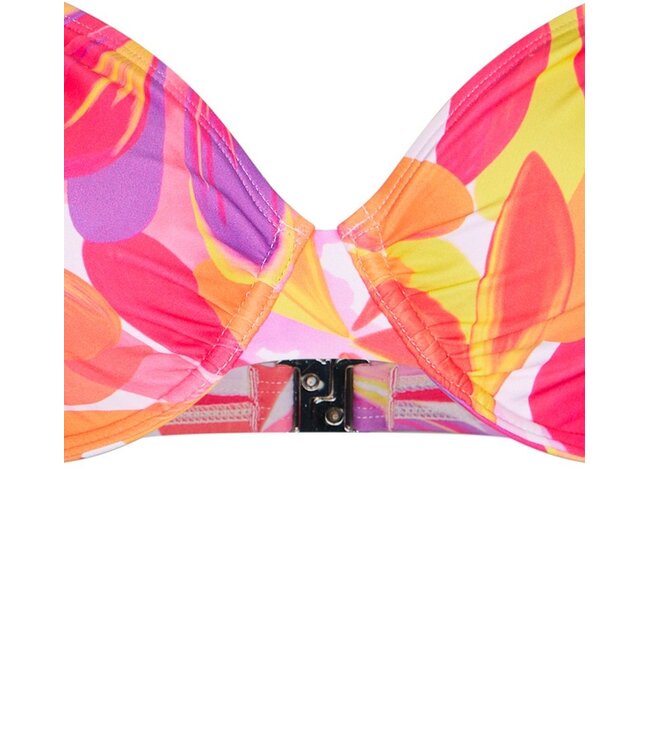 floral underwired summery bikini with adjustable straps coral beach