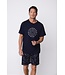 men's dark blue trendy cotton shorty set palm adventure holiday