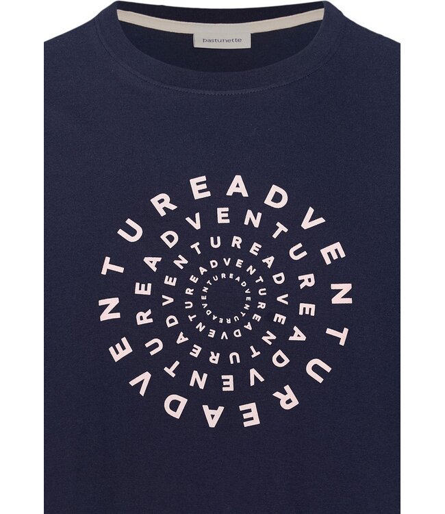 blauwe heren shorty set van katoen met print Palm Adventure Holiday