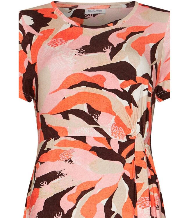 short sleeve extra long beach dress with knot detail paradise pink