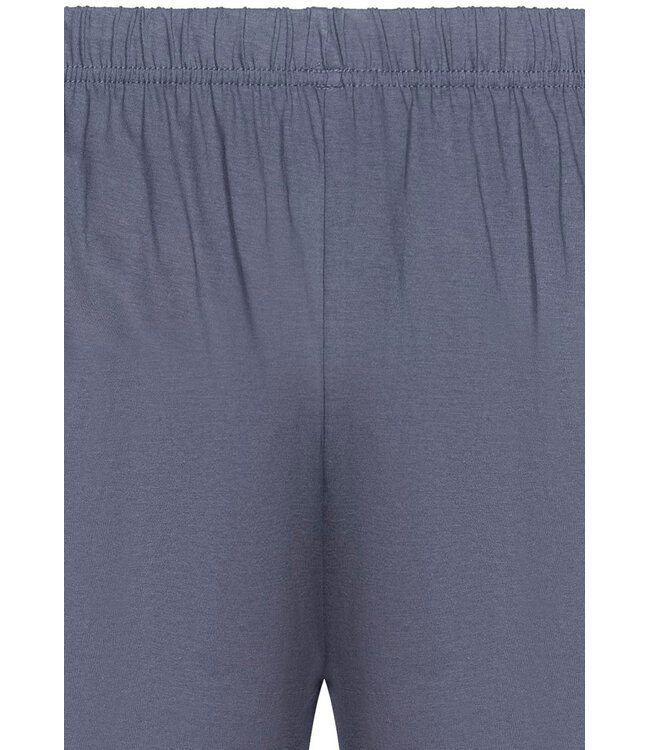 men's grey 'v' neck cotton shorty set with cuffs groovy stripes