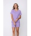 lilac short sleeved cotton-mix ladies shorty set fabulous flower