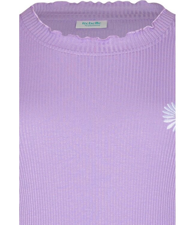 lilac short sleeved cotton-mix ladies shorty set fabulous flower