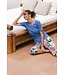 biologisch katoenen dames rib pyjama set korte mouw tropical flower