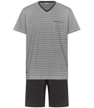 Pastunette for Men mens dark grey v neck cotton shorty set cool comfort