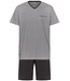 mens dark grey v neck cotton shorty set cool comfort