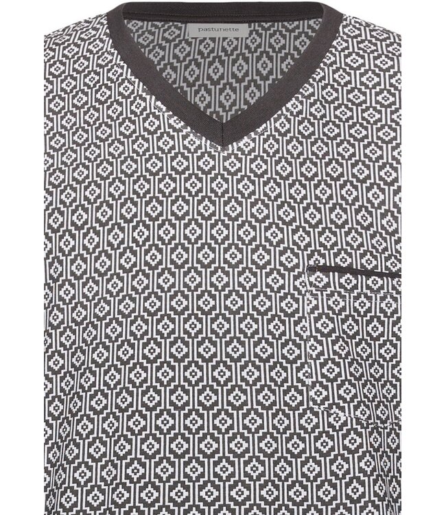 mens dark grey v neck cotton shorty set cool comfort