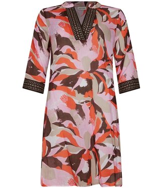 Pastunette Beach 3/4 sleeve woven cotton beach dress cover-up paradise pink