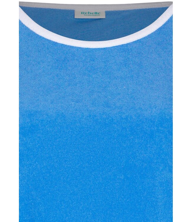 trendy blauwe badstof mouwloze strand set sporty beach