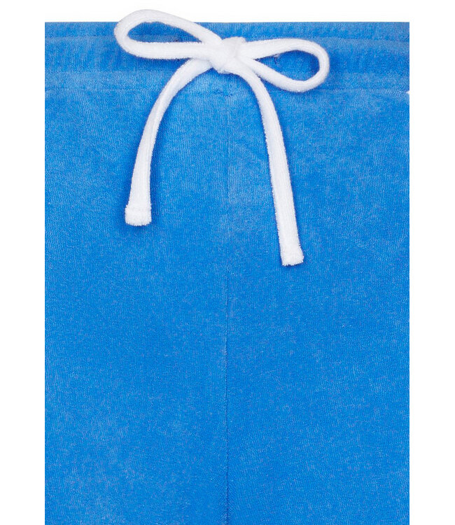 trendy blauwe badstof mouwloze strand set sporty beach