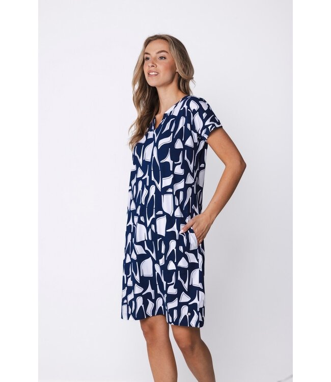 biologisch katoenen damesnachthemd korte mouw Graphic Art