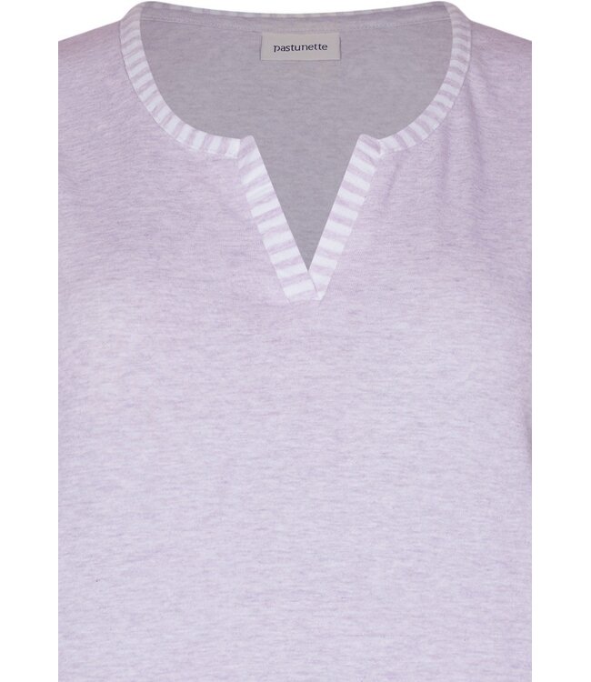 ladies lilac sleeveless cotton shorty set stripey lilac