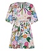 Rebelle Beach v neck beach dress- cover up with flared sleeve tropical flower