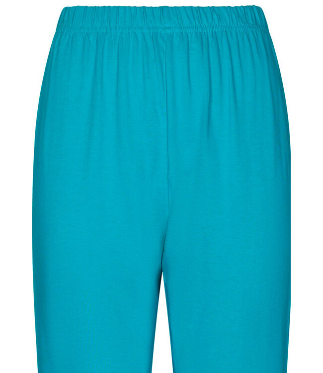 ladies blue stripey short sleeve cotton 3/4 pyjama bold blue flower