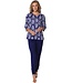 ladies cotton-modal 3/4 sleeve pyjama set floral jewel