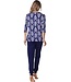 ladies cotton-modal 3/4 sleeve pyjama set floral jewel
