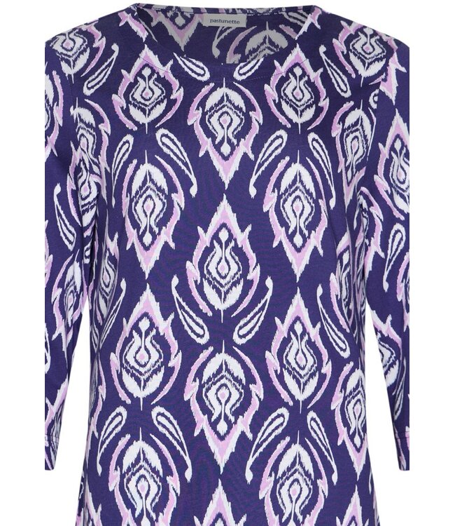 ladies cotton-modal 3/4 sleeve pyjama set floral jewel