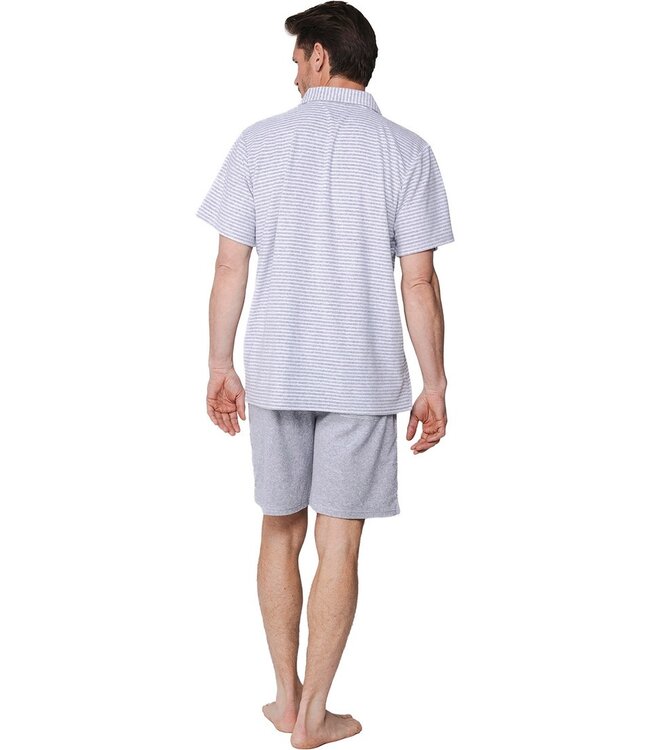 men's cotton terry mix comfortable shorty set stripe it comfort