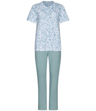 Pastunette ladies full button short sleeve organic cotton pyjama floral art
