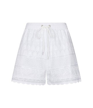 Rebelle Beach wit katoenen strandshort met taillekoord fabulous beach mix