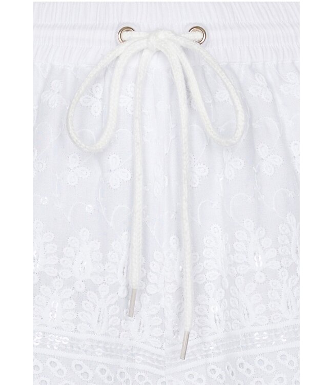 wit katoenen strandshort met taillekoord fabulous beach mix