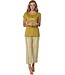 jadegroen katoenen dames pyjama met wijde pijpen dotty sunflower