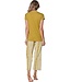 jadegroen katoenen dames pyjama met wijde pijpen dotty sunflower