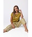 jadegroen katoenen dames pyjama met wijde pijpen dotty sunflower