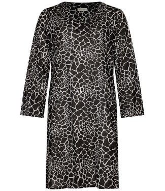 Pastunette Beach zwarte geweven katoenen cover-up met uitlopende mouw pebble beach