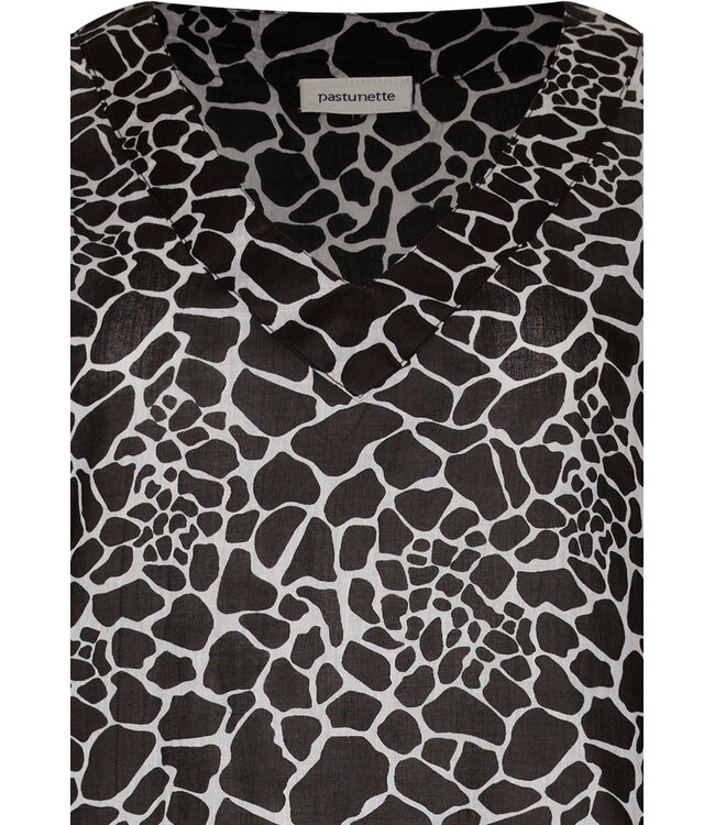 zwarte geweven katoenen cover-up met uitlopende mouw pebble beach