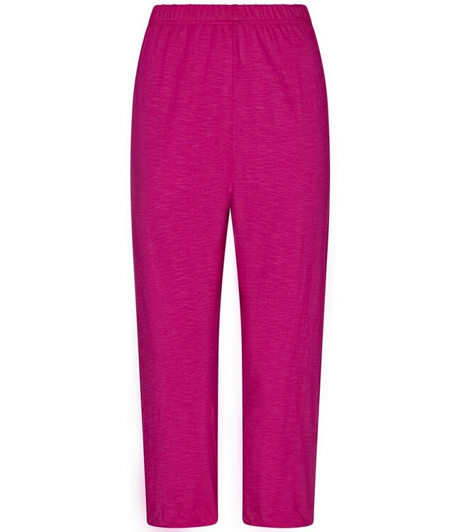 ladies short sleeve organic cotton 3/4 pyjama coral flowers