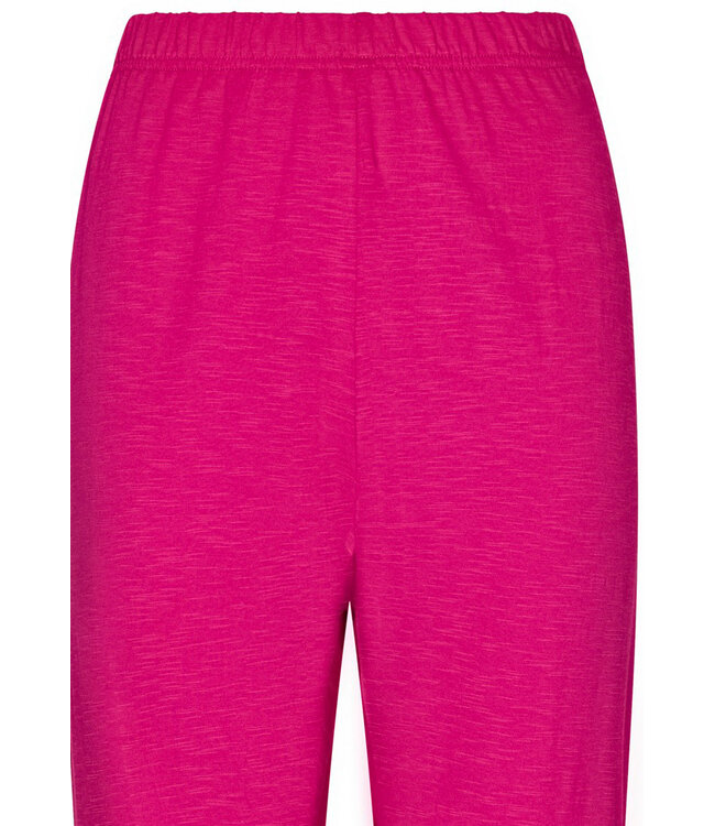 ladies short sleeve organic cotton 3/4 pyjama coral flowers