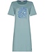 blue short sleeve organic cotton nightdress floral art