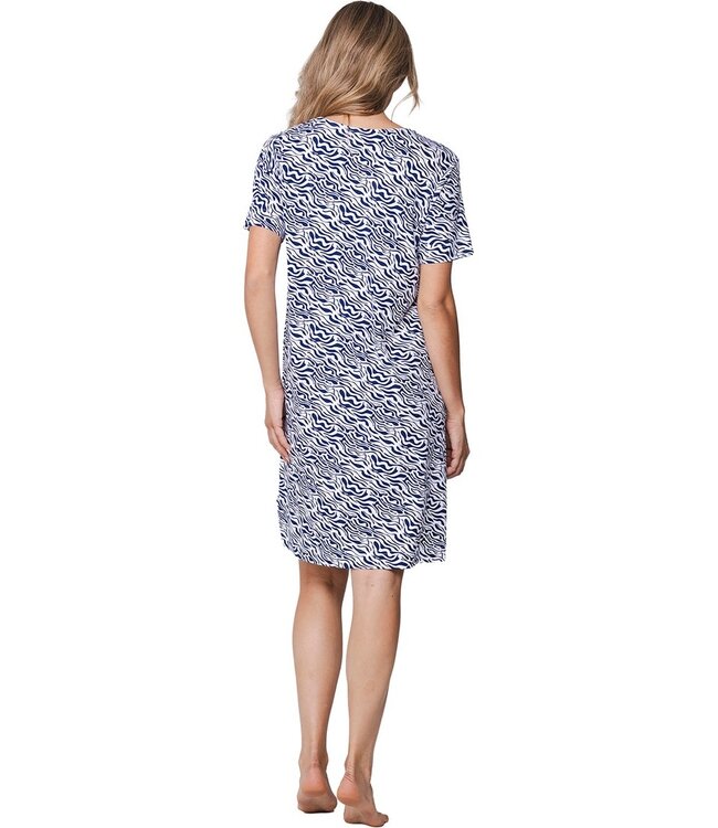 ladies short sleeve bamboo-elastane-mix nightdress bamboo waves