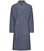 men's grey  cotton jaquard terry  wrap-over bathrobe geometric groove