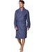 men's grey  cotton jaquard terry  wrap-over bathrobe geometric groove