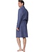 men's grey  cotton jaquard terry  wrap-over bathrobe geometric groove