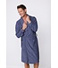men's grey  cotton jaquard terry  wrap-over bathrobe geometric groove