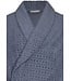 men's grey  cotton jaquard terry  wrap-over bathrobe geometric groove