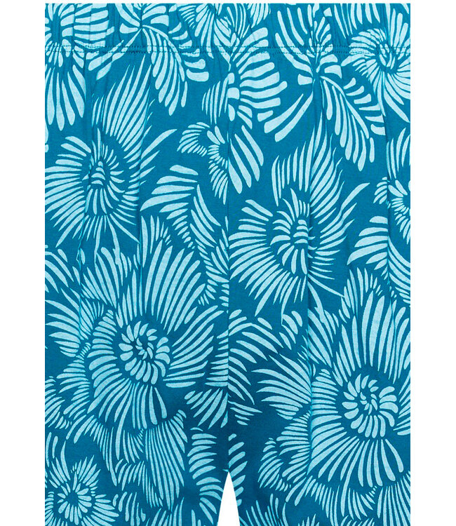 men's sea blue round neck cotton shorty set hawaiian holiday