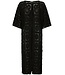 Pastunette Beach transparante, zwarte, katoenen cover-up met strik chic crochet