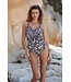 soft cup powernet v neck swimming costume with twist sandy beach