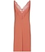 luxe mouwloos dames nachthemd in oranje-bruin Floral Elegance