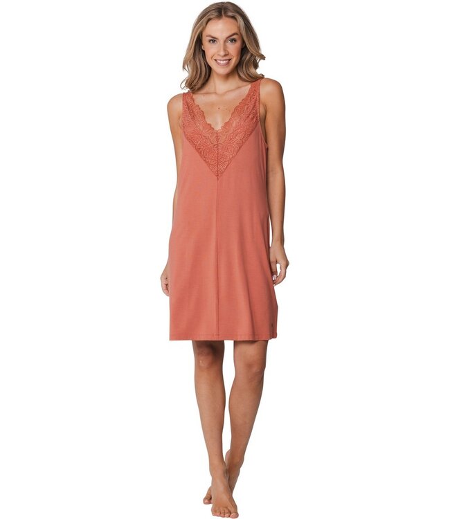 luxury ladies sleeveless orange nightddress floral elegance